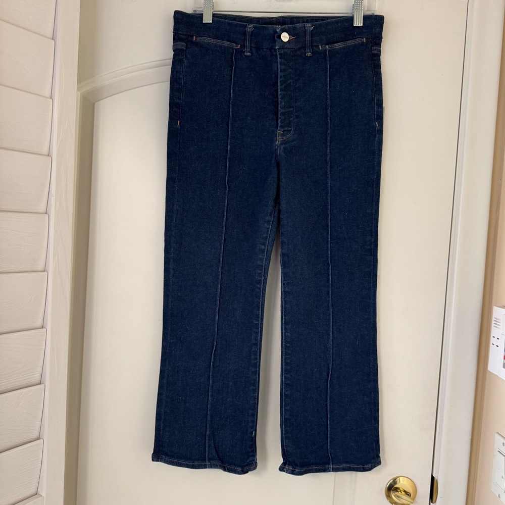 Express Cropped Wide Leg High Rise Blue Jeans Womens 10